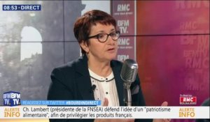 La présidente de la FNSEA, Christiane Lambert, salue l'exemplarité de l'agriculture française