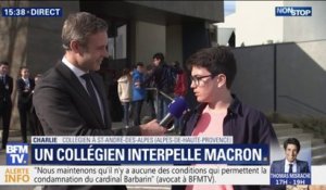 Le collégien qui a interpellé Emmanuel Macron sur l'urgence écologique "n'a pas été trop convaincu" par sa réponse