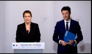 Egalité femmes-hommes : communication en conseil des ministres de Marlène Schiappa