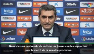 8es - Valverde : "Pas besoin de motiver les joueurs pour le match contre Lyon"