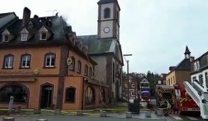 Incendie en plein centre-ville de Niederbronn