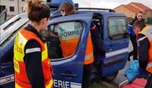 Faulquemont : les pompiers du SDIS57 s'entraînent à gérer le malaise d'un gendarme