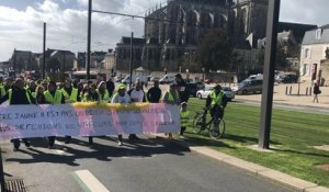 Le Mans. Manifestation de Gilets jaunes