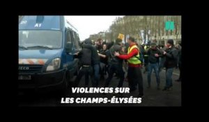 Gilets jaunes : Un camion de gendarmerie pris pour cible sur les Champs-Élysées