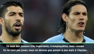 Uruguay - Tabarez : "Suarez et Cavani sont irremplaçables"