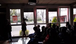 Lilian Thuram au lycée Marie Curie, à Strasbourg