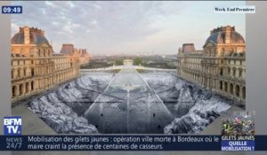 Voici le résultat du collage géant de JR pour les 30 ans de la Pyramide du Louvre