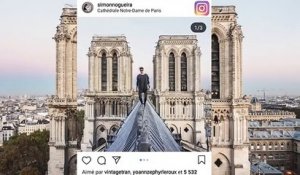 Simon Nogueira explore le toit de Notre-Dame de Paris (2018)