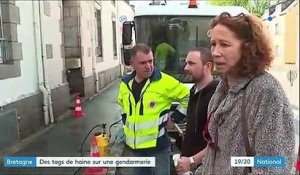 Finistère : "Flics suicidés à moitié pardonnés", les tags haineux retrouvés sur les murs d'une gendarmerie