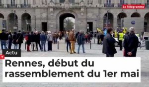 Rennes, début du rassemblement des manifestants pour le 1er mai