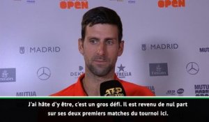 Madrid - Djokovic : "Un gros défi contre Cilic"