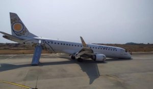 Birmanie : un pilote pose en urgence un avion sans train avant !
