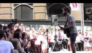 LIVE: Passenger performs "Scare Away The Dark" busking in Martin Place, Sydney