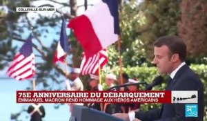 Commémoration du débarquement: "Aujourd'hui, la France n'oublie pas tous ces combattants à qui elle doit de vivre libre" (Emmanuel Macron)