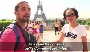 Canicule: à Paris, les touristes se protègent du soleil