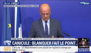 Jean-Michel Blanquer: "C'est la première fois que nous avons à assumer de telles chaleurs alors qu'il y a encore cours et des examens"
