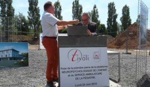 La Louvière: cérémonie de pose de la première pierre de la plateforme pédiatrique de Tivoli