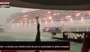 Venise : un bateau de croisière évite de peu la catastrophe en pleine tempête (vidéo)