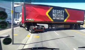 Ce camion déverse des milliers de bières dans un demi-tour raté !