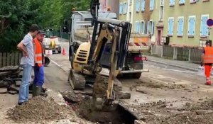 Mulhouse: une canalisation d’eau éclate rue de Bretagne