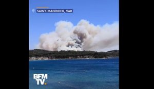 Un violent incendie dans un massif à proximité d'habitations à Saint-Mandrier (Var)