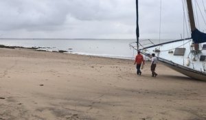 Saint-Nazaire. Un voilier de 12 m échoué sur la plage de Porcé