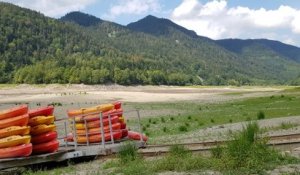 Le lac de Kruth-Wildenstein est à sec pour permettre aux travaux d'entretien du barrage de commencer