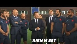 Macron encourage le XV de France avant la Coupe du monde