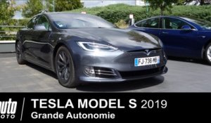 2019 Tesla Model S Grande Autonomie 1er Essai Français Lyon-Paris.