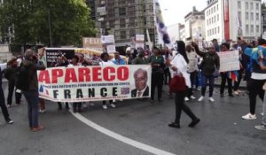 Des manifestants hostiles à M. Tshisekedi dans les rues de Bruxelles