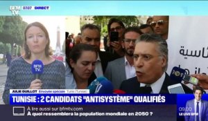 En Tunisie, deux candidats "antisystème", dont l'un est en prison, se disent qualifiés pour le second tour de l'élection présidentielle
