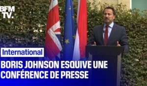 Boris Johnson esquive une conférence de presse, laissant le Premier ministre luxembourgeois seul