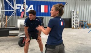 Le warm-up dans leur base des Français