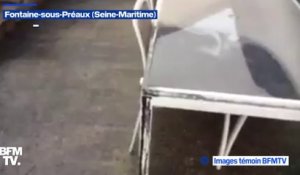 Incendie dans une usine à Rouen: un riverain filme la suie qui est tombée dans son jardin