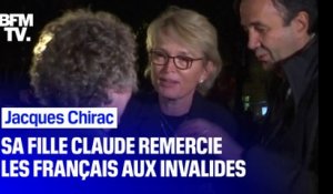 "Ma mère est très réconfortée." Venue remercier les Français présents aux Invalides, Claude Chirac témoigne de l'émotion de Bernadette