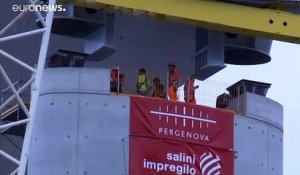 Nouveau pont de Gênes : pose des 50 premiers mètres