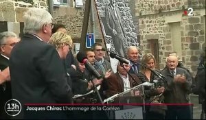 Ce midi, en Correze, Claude Chirac craque à la fin de son discours pendant l'hommage de la population à son père