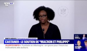 "Emmanuel Macron et Edouard Philippe ont évidemment apporté leur soutien à Christophe Castaner", déclare Sibeth Ndiaye