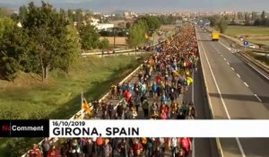 Catalogne : les indépendantistes en marche contre la condamnation de leurs dirigeants