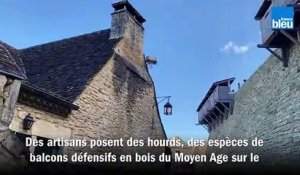 Préparation_du_tournage_de_Ridley_Scott au château de Beynac en Dordogne