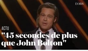 Aux Oscars, Brad Pitt s'offre une blague sur le procès en destitution de Trump au Sénat américain
