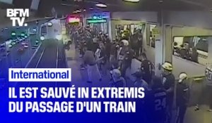 Cet homme a été sauvé in extremis du passage d'un train