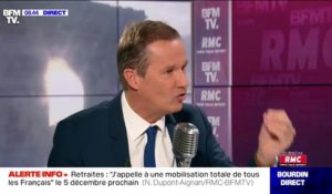 Réforme des retraites: Nicolas Dupont-Aignan affirme que "toute réforme des retraites ne doit commencer que par les nouveaux entrants"