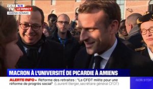 Emmanuel Macron est arrivé à Amiens