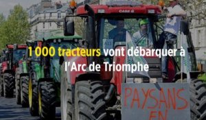 1 000 tracteurs vont débarquer à l'Arc de Triomphe
