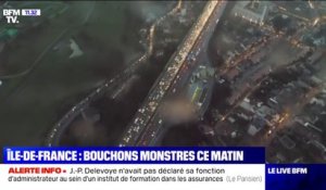 Les images aériennes des bouchons records de ce lundi matin en Île-de-France