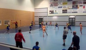 Handball | N2M 2019/2020 :  Nicolas Balmy (Metz) sort un penalty important devant Plobsheim