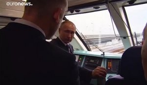 Inauguration d'une nouvelle voir ferrée reliant la Crimée à la Russie