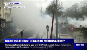 Des gaz lacrymogènes ont été tirées à Nantes lors de la manifestation contre la réforme des retraites