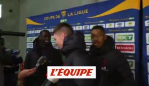 Kouassi, Kimpembé et Meunier font le show en zone mixte - Foot - C. Ligue - PSG